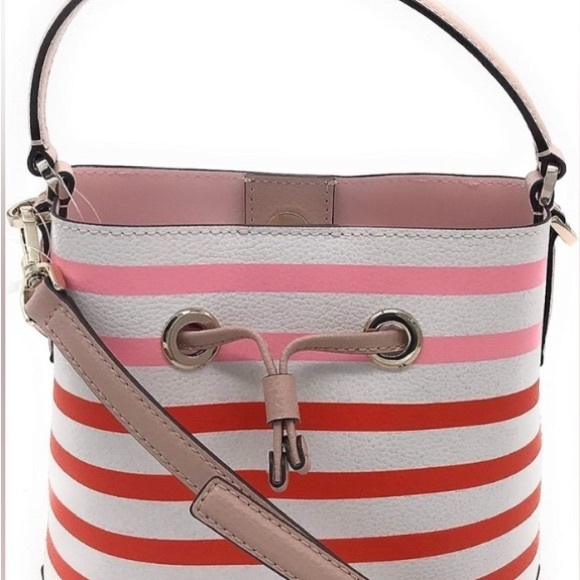 Kate Spade New York EVA STRIPE SMALL BUCKET BAG NWOT comes with duster bag - Picture 4 of 4